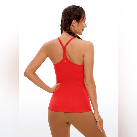 Speedy Seamless Built-in Bra Tank Y-back - Pure Color - Picture 2 of 5